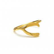 charmed large wishbone ring - gold dipped