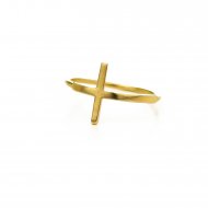 large cross ring, gold dipped, size 6