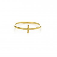 small cross ring, gold dipped, size 6