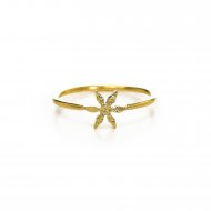 flower ring, gold dipped, size 6