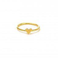 solid heart ring, gold dipped, size 7