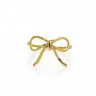 bow ring, gold dipped, size 7
