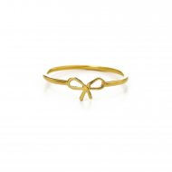 small bow ring, gold dipped size 7