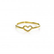 heart ring, gold dipped, size 7