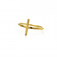 large cross ring, gold dipped, size 8