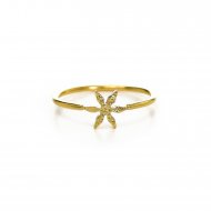 flower ring, gold dipped, size 8