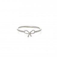 small bow ring, sterling silver, size 5