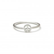 peace sign ring - sterling silver