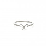 small bow ring, sterling silver, size 6