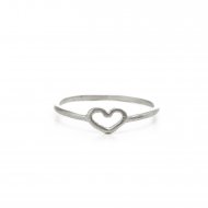 heart ring, sterling silver, size 6