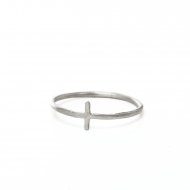 small cross ring, sterling silver, size 6