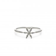 flower ring, sterling silver, size 6