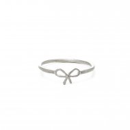 small bow ring, sterling silver, size 8