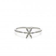 flower ring, sterling silver, size 8