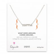 karma word necklace, sterling silver