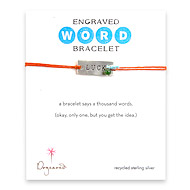 luck engraved word bracelet