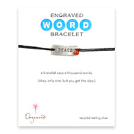 peace engraved word bracelet