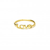 love ring, gold dipped, size 6